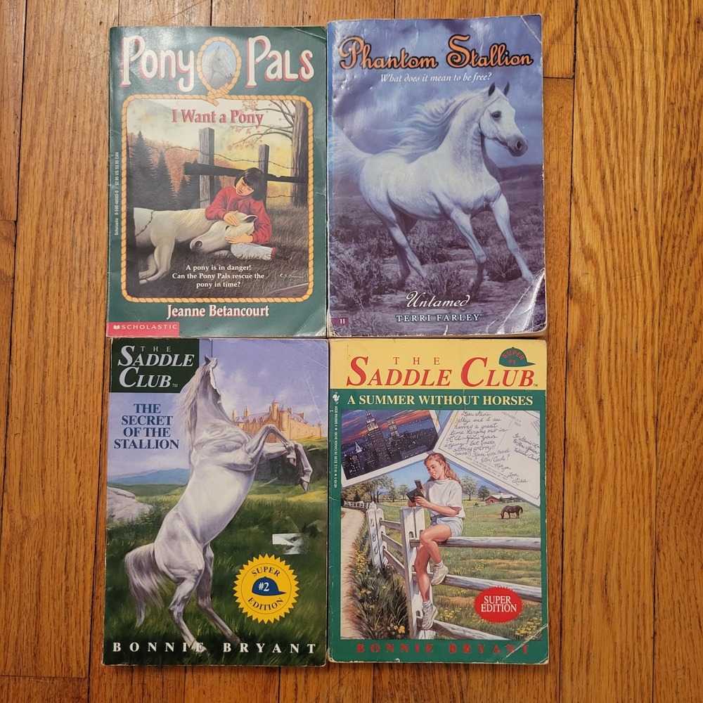 Saddle Club Secret of the Stallion Pony Pals Phantom Stallion Lot of 4‎ Books
